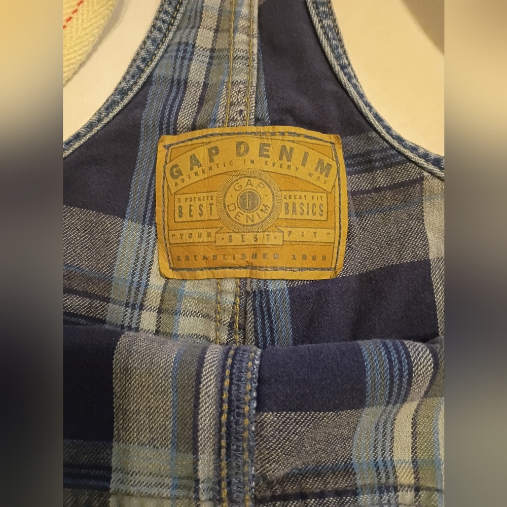 VTG GAP Women's Flannel  Overalls Sz‎ M - Picture 3 of 7